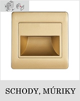Schody, múriky-zapustené svietidlo STEP LIGHT LED 1,5W, gold_Luxera_70411_Svietidlá Labanc.