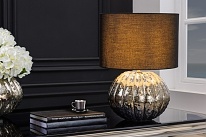 Moderná glamour stolná lampa Redesia so strieborným stojanom a tienidlom 55cm, kód EM31033_Estila.