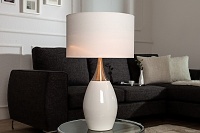 Moderná štýlová stolná lampa Carla 60cm biela, kód MLV14969_Estila.