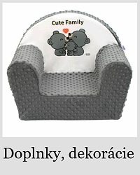 Doplnky a dekorácie - New Baby Detské kresielko z Minky Cute Family sivá_4Home.