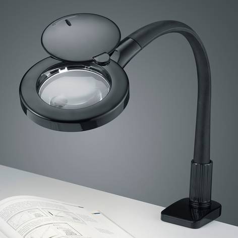 Technická pracovná LED lampa s lupou LUPO, s možnosťou upnutia na stôl_Svetlá.sk.