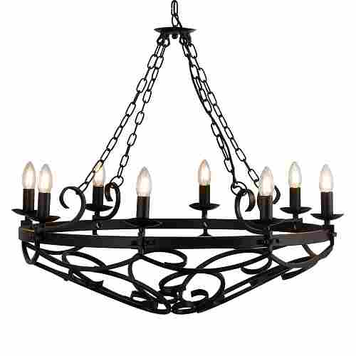 Luster visiaci CARTWHEEL, Ø 80cm, 8-žiaroviek, čierny_Svetlá.sk.