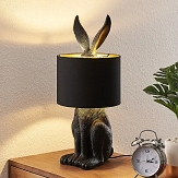 Stolná lampa - Lindby Lorentina Zajac, látková, čierna, typ 9627485.