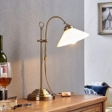 Stolná lampa Otis v starožitnej mosadzi, typ 9621036-3.