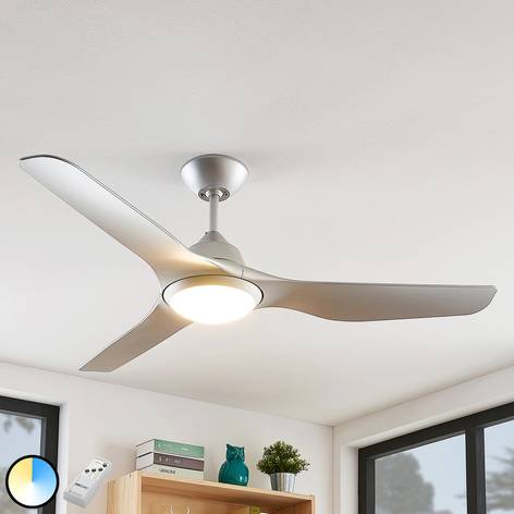 Stropný ventilátor PIRA Arcchio, s LED svetlom, striebro_Svetlá.sk.