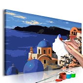 Obraz maľovanie podľa čísiel_Grécky ostrov Santorini_A1-MA_0081_Artgeist_Dovido.sk