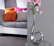 Moderná štýlová váza Wave silver 50cm, kód MLV14820.