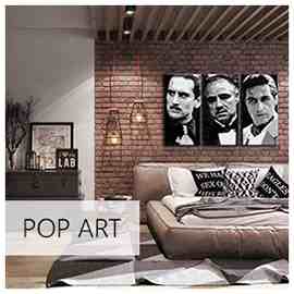 Obrazy, tapety, plagáty, závesné plátna, nálepky, bytové dekorácie a hodiny pre POP ART štýl bývania, hotelov a kancelárii.