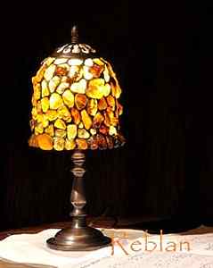 Jantárová stolná dekoračna vitrážna lampa LV100009_Reblan.sk.
