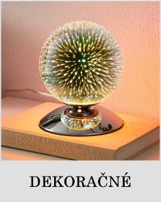 Dekoračné, dekoratívne osvetlenie podľa kategórie -  vnútorné dekoratívne svietidlá, vonkajšie dekoratívne svetlá, svetelné reťaze, LED sviečky a LED svetelné pásiky.