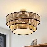 Stropná lampa Lucande Elowen, ratanové pletivo_kód svietidla 9639534_Svetlá.sk.