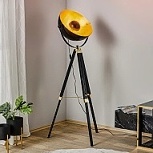 Stojaca lampa Covaleda trojnožka, čierna-zlatá_kód svietidla 3032277_Svetlá.sk.