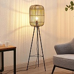 Stojaca lampa Lindby Canyana z prírodného ratanu-kód svietidla 9921064_Svetlá.sk.