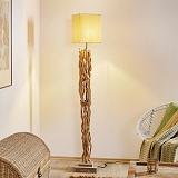 Stojaca lampa Marica, tienidlo látka, drevený prvok_kód svietidla 8603065_Svetlá.sk.