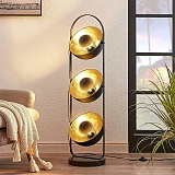 Stojaca lampa Muriel 3 svetlá čierna-zlatá, kód 9624226_Svetlá.
