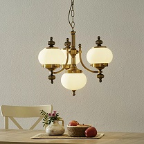 Svetlá - Lampa, luster závesný Delia starožitná mosadz, kód 7254024.