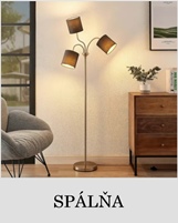 Osvetlenie spáľne-stojaca lampa Lindby Manu, textil, sivá_Svetlá.